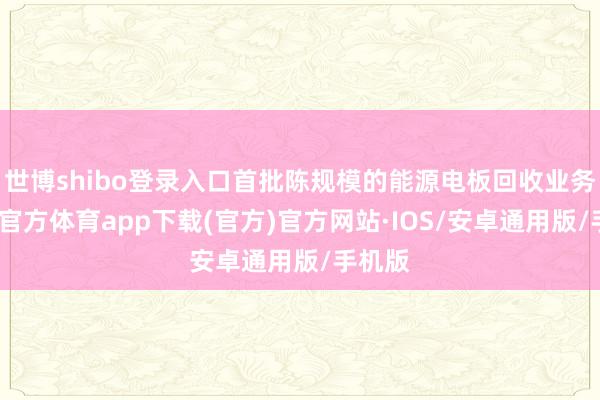 世博shibo登录入口首批陈规模的能源电板回收业务-世博官方体育app下载(官方)官方网站·IOS/安卓通用版/手机版