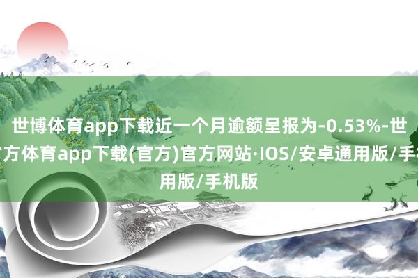 世博体育app下载近一个月逾额呈报为-0.53%-世博官方体育app下载(官方)官方网站·IOS/安卓通用版/手机版