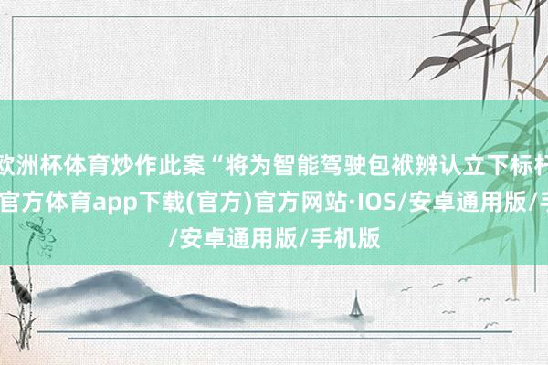 欧洲杯体育炒作此案“将为智能驾驶包袱辨认立下标杆-世博官方体育app下载(官方)官方网站·IOS/安卓通用版/手机版