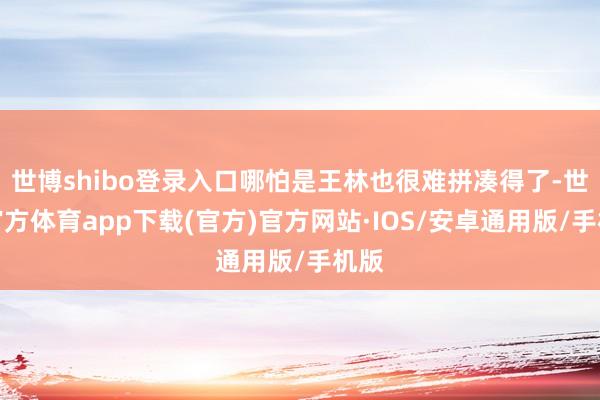 世博shibo登录入口哪怕是王林也很难拼凑得了-世博官方体育app下载(官方)官方网站·IOS/安卓通用版/手机版