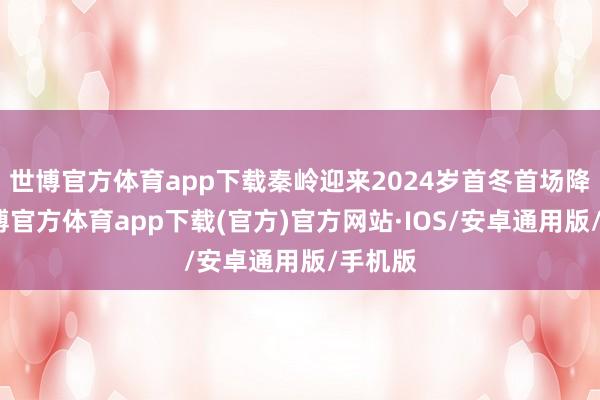 世博官方体育app下载秦岭迎来2024岁首冬首场降雪-世博官方体育app下载(官方)官方网站·IOS/安卓通用版/手机版