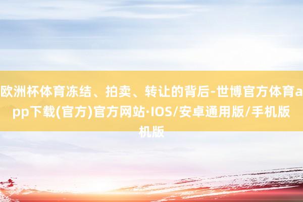 欧洲杯体育冻结、拍卖、转让的背后-世博官方体育app下载(官方)官方网站·IOS/安卓通用版/手机版