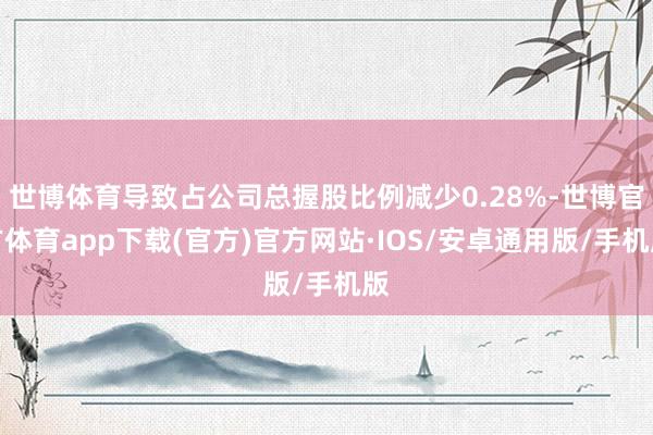 世博体育导致占公司总握股比例减少0.28%-世博官方体育app下载(官方)官方网站·IOS/安卓通用版/手机版