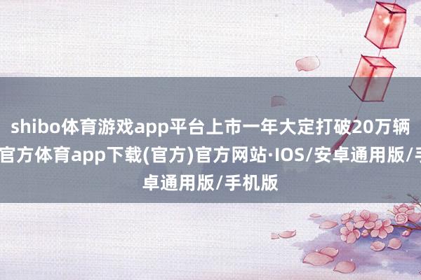 shibo体育游戏app平台上市一年大定打破20万辆-世博官方体育app下载(官方)官方网站·IOS/安卓通用版/手机版