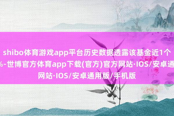 shibo体育游戏app平台历史数据透露该基金近1个月下降0.83%-世博官方体育app下载(官方)官方网站·IOS/安卓通用版/手机版