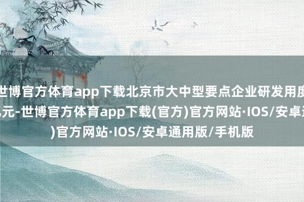 世博官方体育app下载北京市大中型要点企业研发用度共计3421.3亿元-世博官方体育app下载(官方)官方网站·IOS/安卓通用版/手机版
