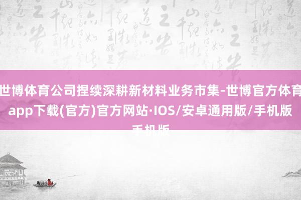 世博体育公司捏续深耕新材料业务市集-世博官方体育app下载(官方)官方网站·IOS/安卓通用版/手机版