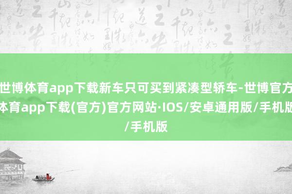 世博体育app下载新车只可买到紧凑型轿车-世博官方体育app下载(官方)官方网站·IOS/安卓通用版/手机版