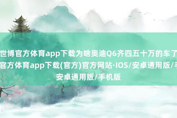 世博官方体育app下载为啥奥迪Q6齐四五十万的车了-世博官方体育app下载(官方)官方网站·IOS/安卓通用版/手机版