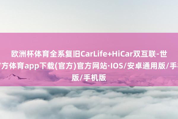 欧洲杯体育全系复旧CarLife+HiCar双互联-世博官方体育app下载(官方)官方网站·IOS/安卓通用版/手机版
