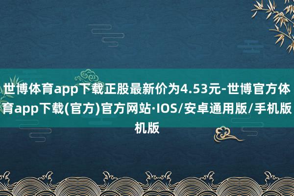 世博体育app下载正股最新价为4.53元-世博官方体育app下载(官方)官方网站·IOS/安卓通用版/手机版