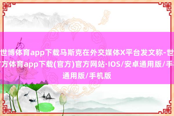 世博体育app下载马斯克在外交媒体X平台发文称-世博官方体育app下载(官方)官方网站·IOS/安卓通用版/手机版
