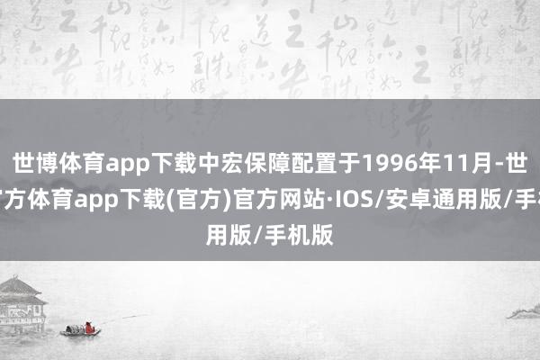 世博体育app下载中宏保障配置于1996年11月-世博官方体育app下载(官方)官方网站·IOS/安卓通用版/手机版
