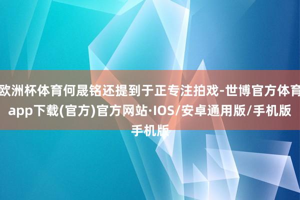 欧洲杯体育何晟铭还提到于正专注拍戏-世博官方体育app下载(官方)官方网站·IOS/安卓通用版/手机版