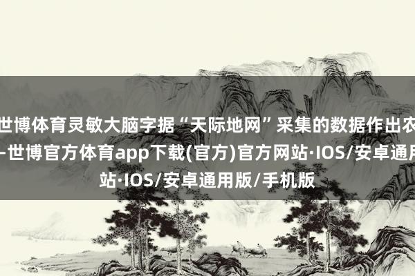 世博体育灵敏大脑字据“天际地网”采集的数据作出农事操作辅导-世博官方体育app下载(官方)官方网站·IOS/安卓通用版/手机版