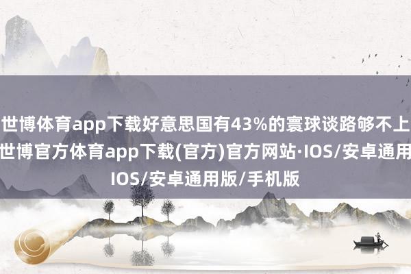 世博体育app下载好意思国有43%的寰球谈路够不上及格圭臬-世博官方体育app下载(官方)官方网站·IOS/安卓通用版/手机版