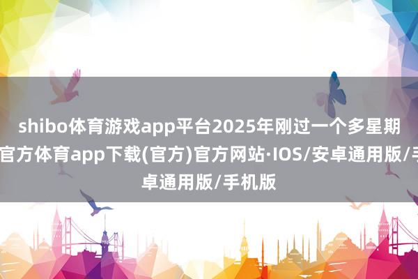 shibo体育游戏app平台2025年刚过一个多星期-世博官方体育app下载(官方)官方网站·IOS/安卓通用版/手机版